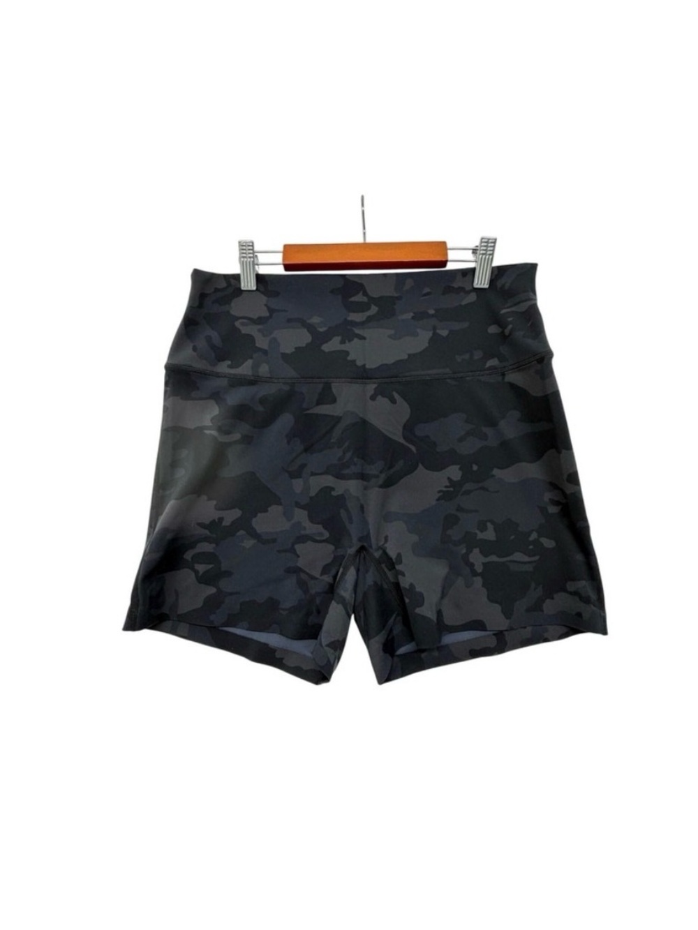 LSKD Black Camo High Waisted Athletic Gym Shorts Size XL